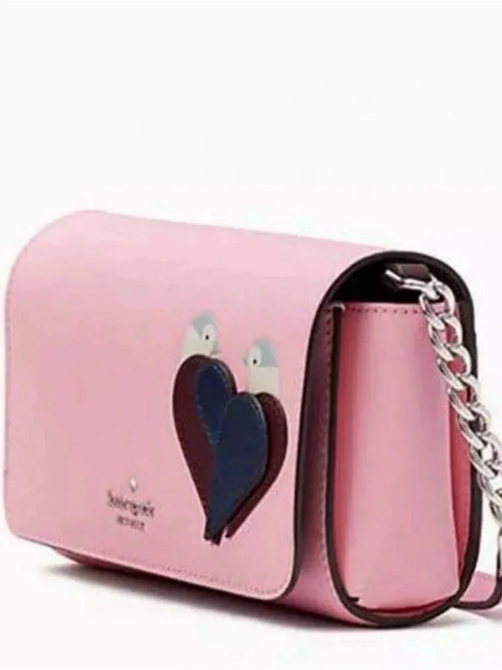 KATE SPADE LOVE BIRDS FLAP CROSSBODY BAG NEON PEONY NWT
